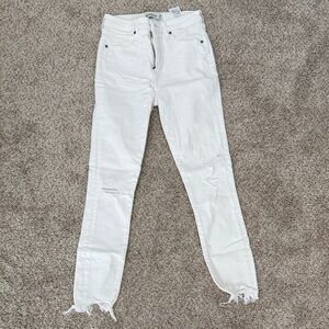 Abercrombie White Distressed Women's Jeans